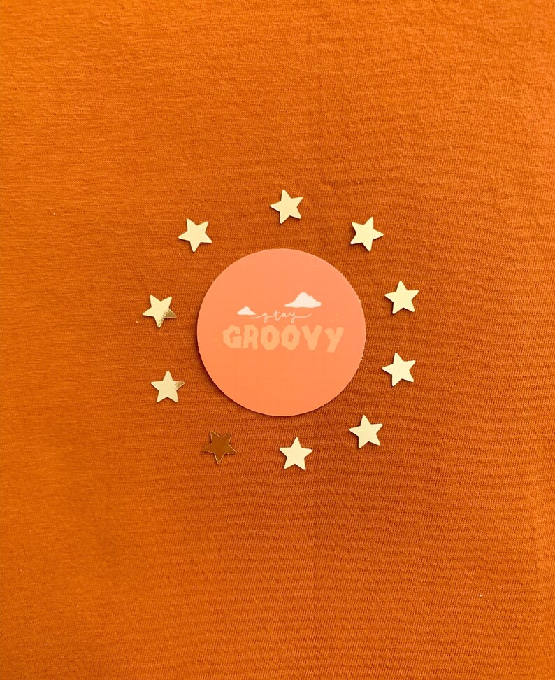 stay groovy vinyl sticker image 1