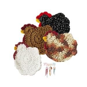 crochet chicken coasters