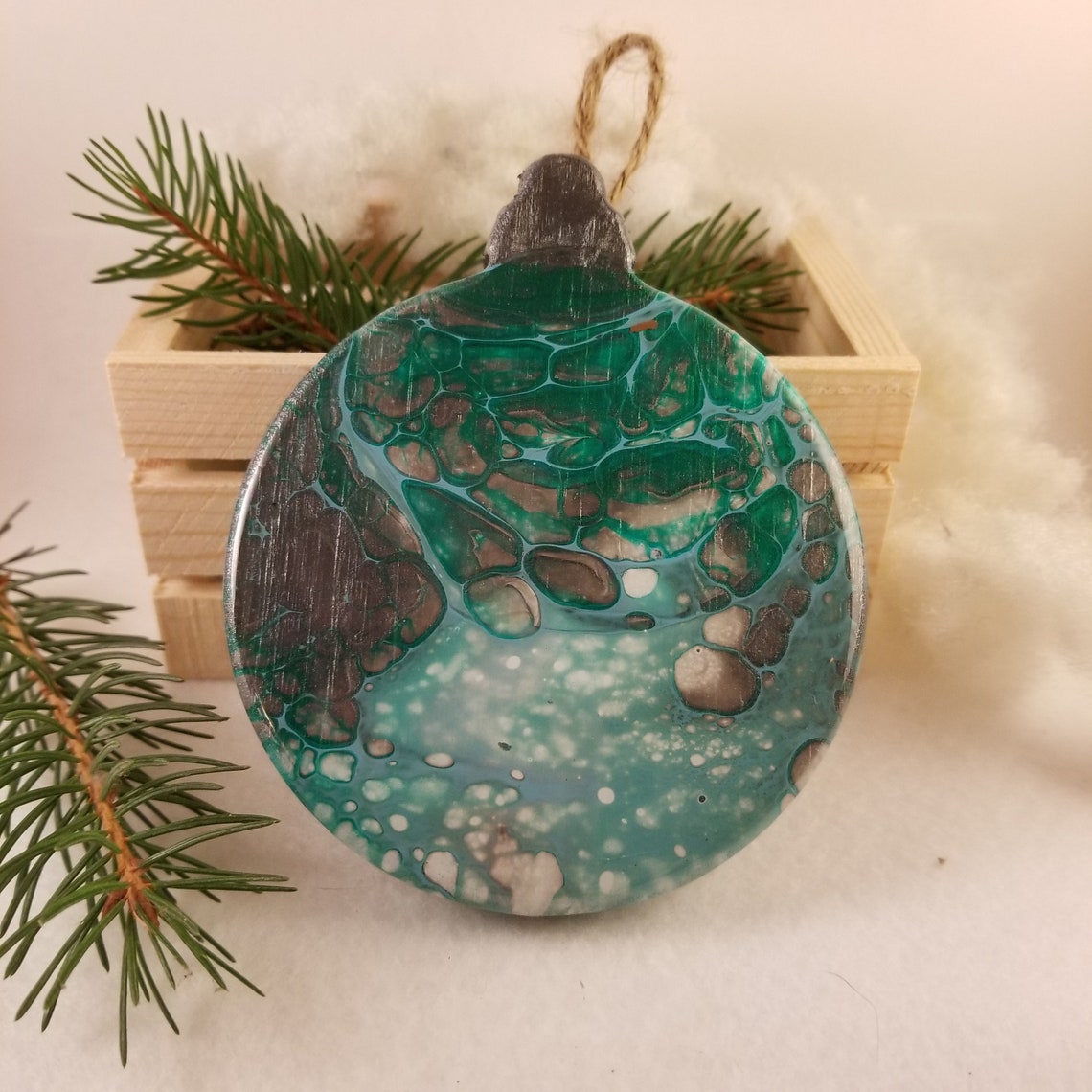 Acrylic pour painting wood ornaments Christmas ornaments Etsy