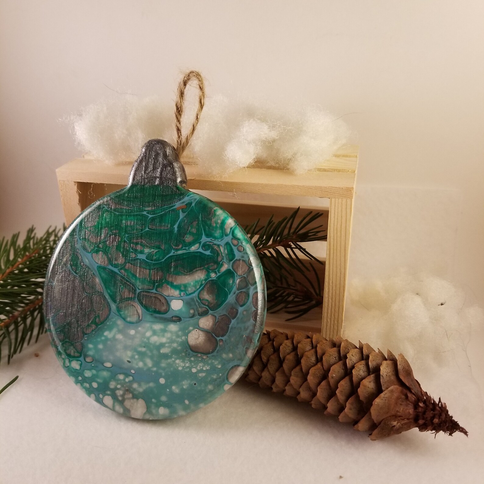 Acrylic pour painting wood ornaments Christmas ornaments Etsy