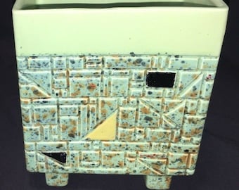 Mid Century Modern Art Deco Frank Lloyd Wright Era Geometric Ceramic Sculpture Art Pottery