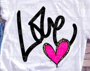 Love Heart Design PNG, Love Design, Valentines, Sublimation Printable Design, Digital Download, Digital Image, Screen Printing, DTF Design