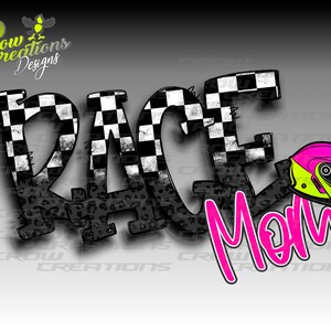 Race Mom, afdrukbaar PNG-ontwerp, Checker Flag Doodle-lettertype, sublimatie Racing Design, Racing PNG Shirt Design, Digital Racing Designs, DTF