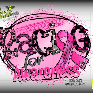 Racing For Awareness, Breast Cancer Awareness, Racing PNG, Sublimation Racing Design, DTF Racing png,  DTF Design, Racing Shirt Design
