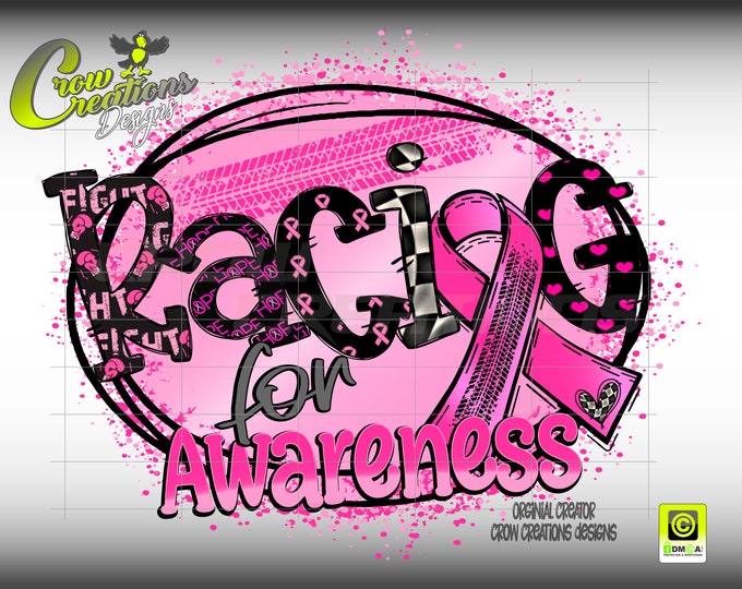 Breast Cancer Ribbon off Road Style With Tire Track SVG Digital File ...