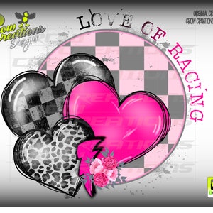 Love of Racing/checker Racing Hearts/racing Png/race Design/women’s ...