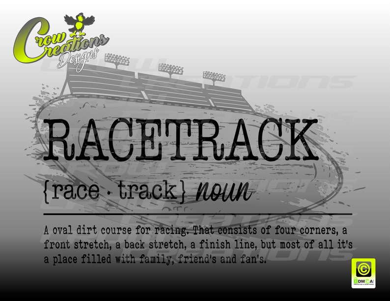 Racetrack Word Definition PNG Definition Race Design Race Etsy