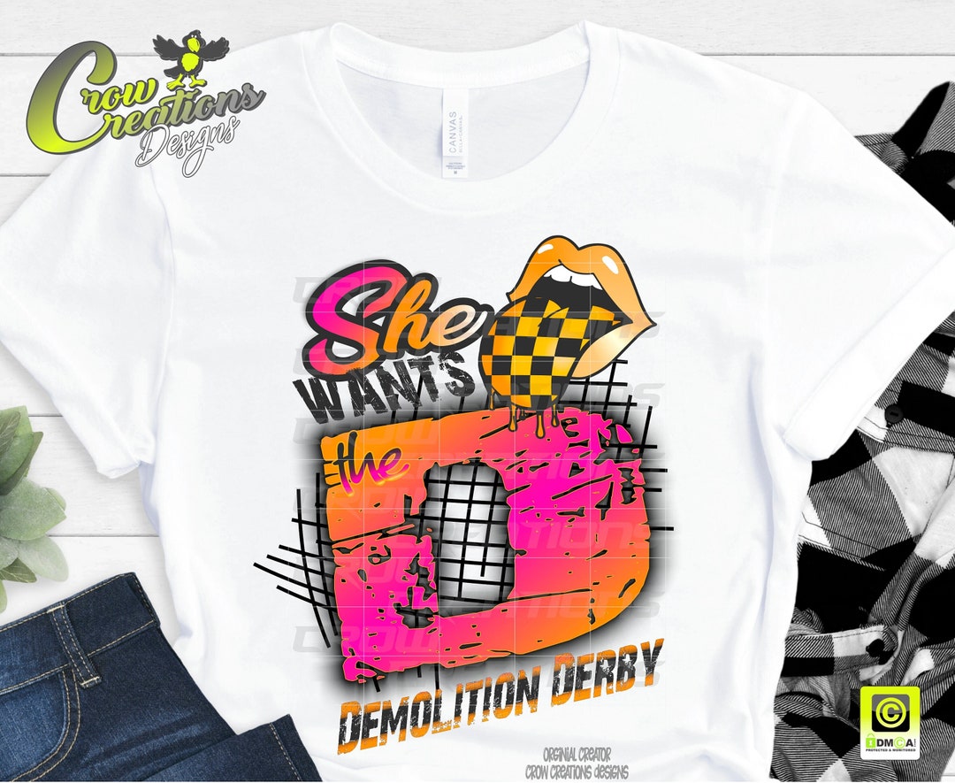 Demolition Derby Girl Heart Ladies' Game V-Neck T-Shirt