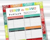 Cinco de Mayo Printable Potluck Sign-Up Sheet, EDITABLE, Microsoft Excel, 8.5x11, Family, Office, Holiday, Fiesta, Instant Download