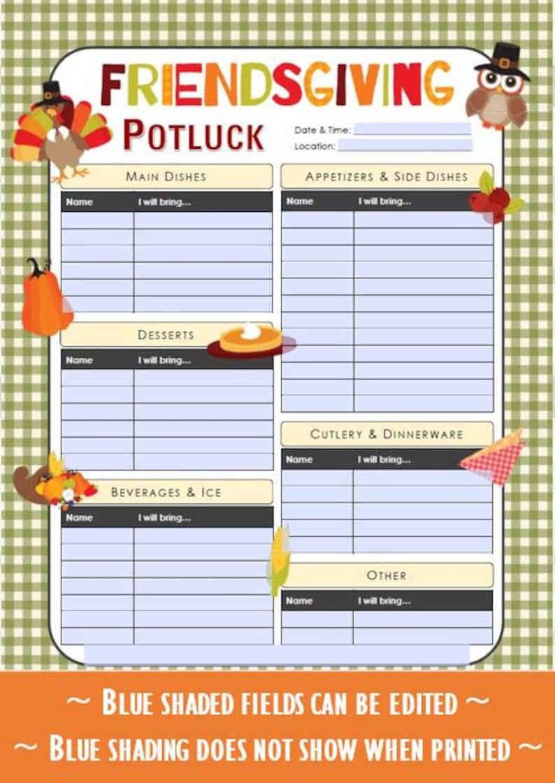 Friendsgiving Printable Potluck - Il 794xN.3416471048 Aknh 