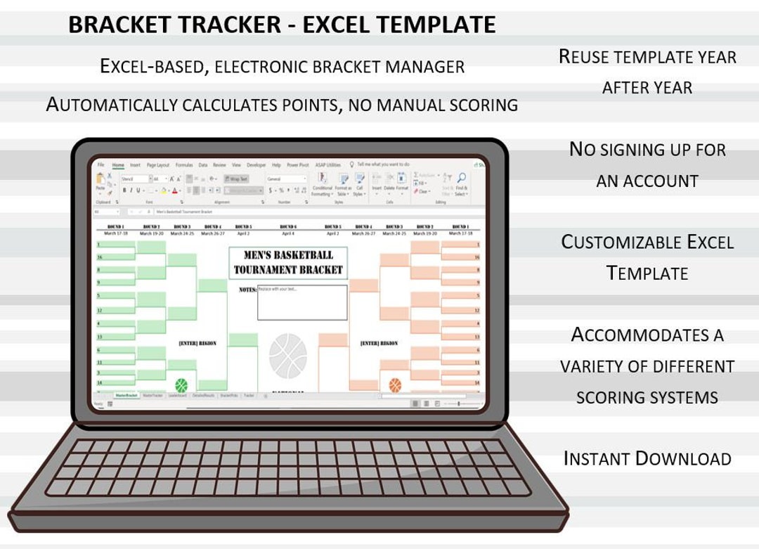 March Bracket Madness Automatic Bracket Scoring Excel Template