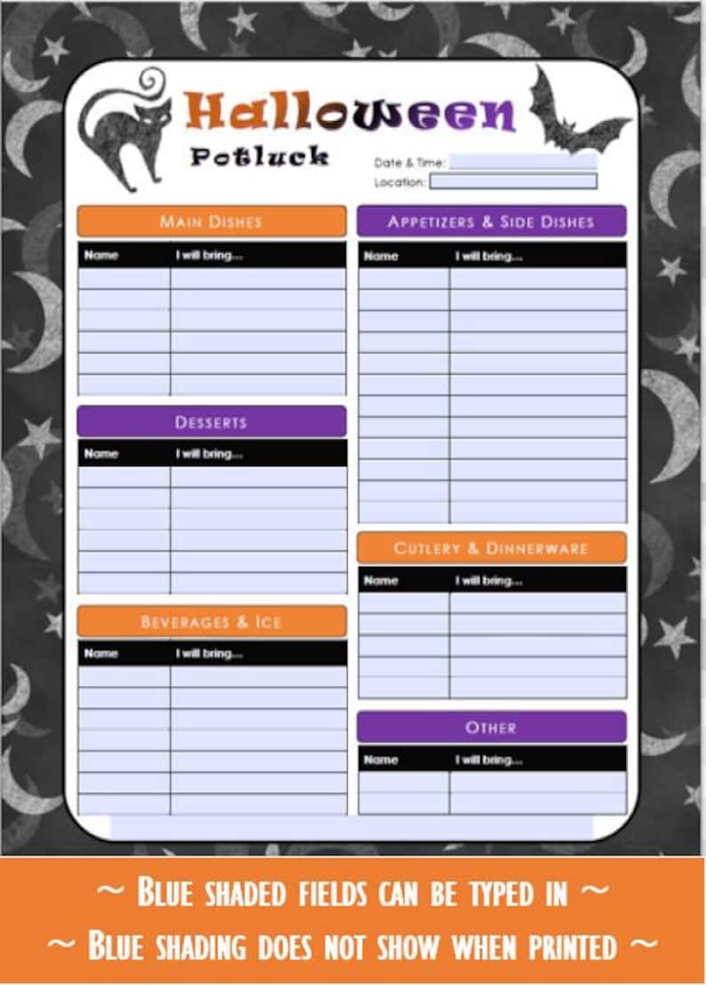 Halloween Printable Potluck Sign Up Sheet 8 5x11 Fillable Etsy halloween-printable-potluck-sign-up-sheet-8-5x11-fillable-etsy