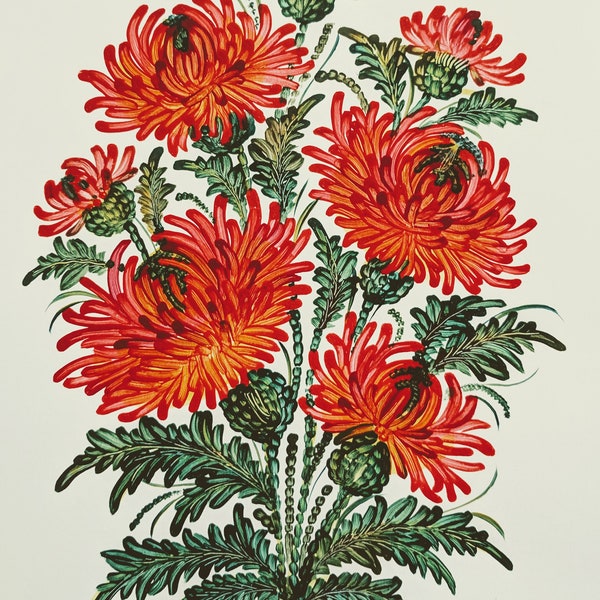 Chrysanthemum. Petrykivka painting.