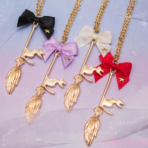 Simple Broomstick and Bow Necklaces