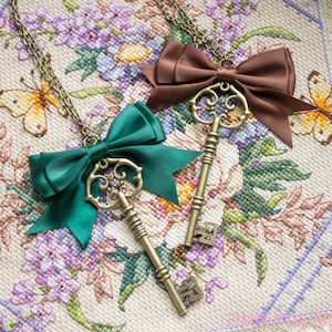 Simple Classic Key and Bow Necklaces