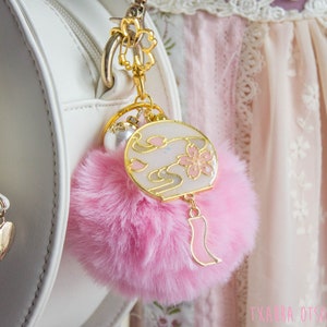 Fluffy Cherry Blossom Wind Chime UV resin keychain