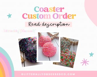 Coaster Custom Order, Glitter Car Cupholder Coasters, Car Accessories, Glitter Coaster, Car Cupholder, Gifts for Her, New Car Present