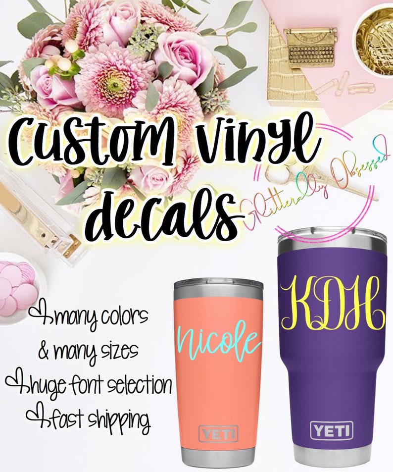 Vinyl Tumbler Decals Laptop Decals Tumbler Name Decals Wine Etsy