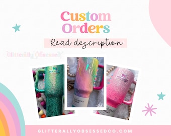 Stanley Custom Order Glitter Tumbler, Glitter Stanley Cup, Stanley Glitter Tumbler, Stanley Cup, Glitter Tumbler Cups, Epoxy Glitter Cup