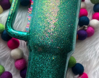 Stanley Glitter Tumbler, Pink Stanley glitter tumbler, glitter Stanley tumbler, glitter tumbler, pink glitter tumbler, epoxy glitter cup