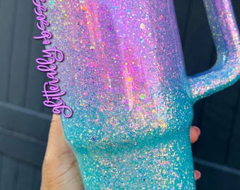 Stanley Glitter Tumbler, Purple Stanley glitter tumbler, glitter Stanley tumbler, glitter tumbler, purple glitter tumbler, epoxy glitter cup
