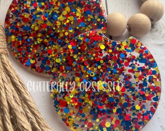 Glitter Car Cupholder Coasters, Car Accessories, Glitter Coaster, Car Cupholder, Two Piece Set, Gifts for Her, New Car Present