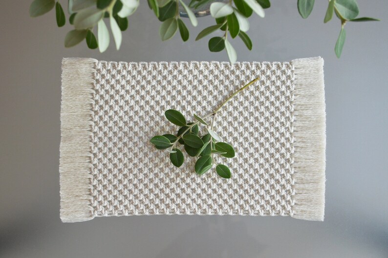Macramé Placemat Recycled Cotton / Macrame Table Mat / Etsy