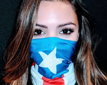 Puerto Rico Flag Face Bandana