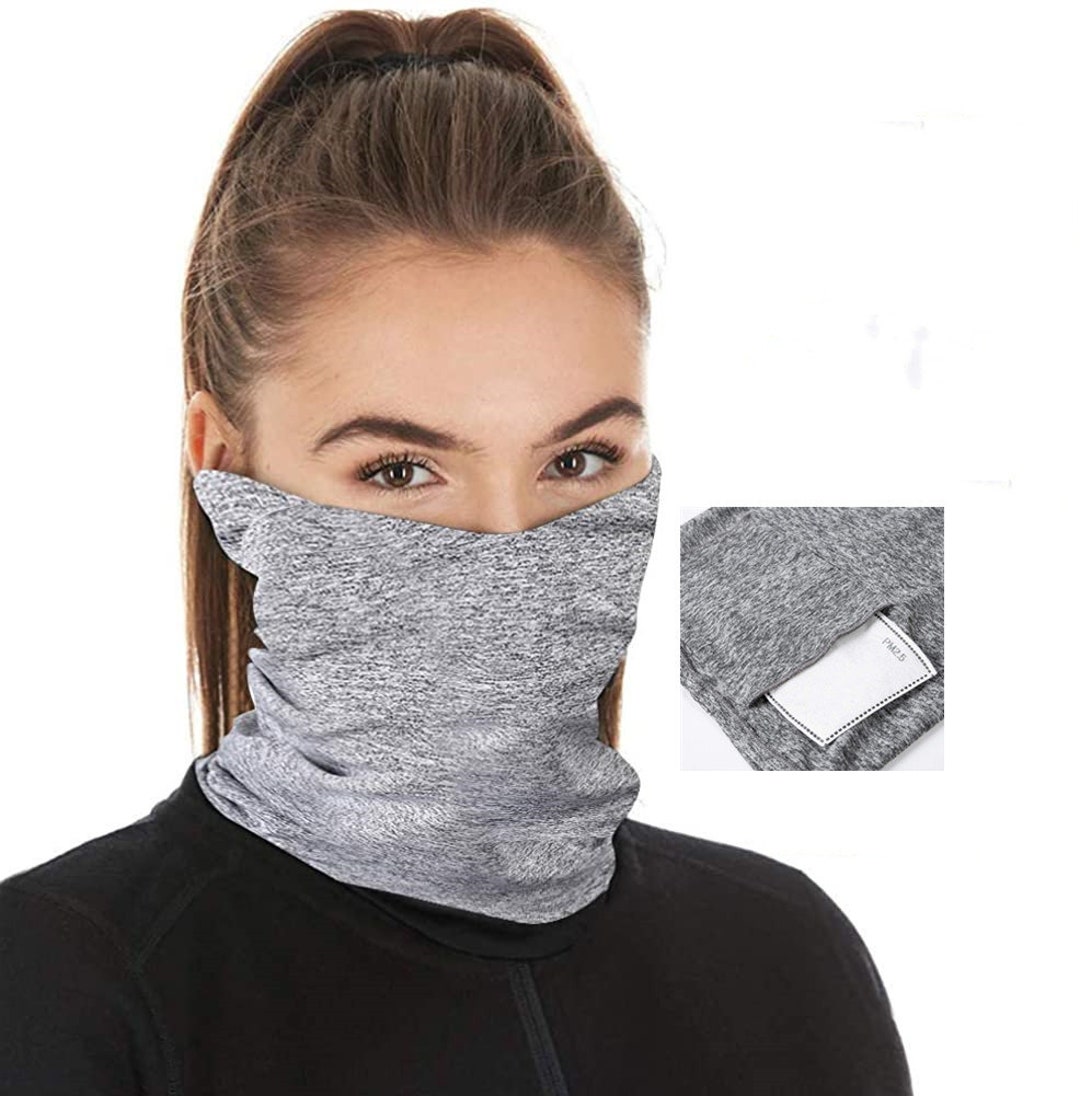 Gray Multipurpose Neck Gaiter With Filter Etsy