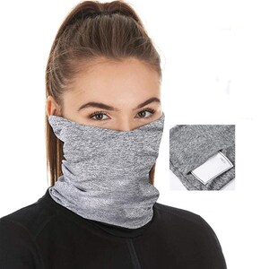 Gray Multi-Purpose Neck Gaiter With Filter