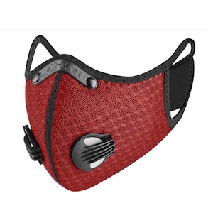 Sports Face Mask with Filter ( Red)