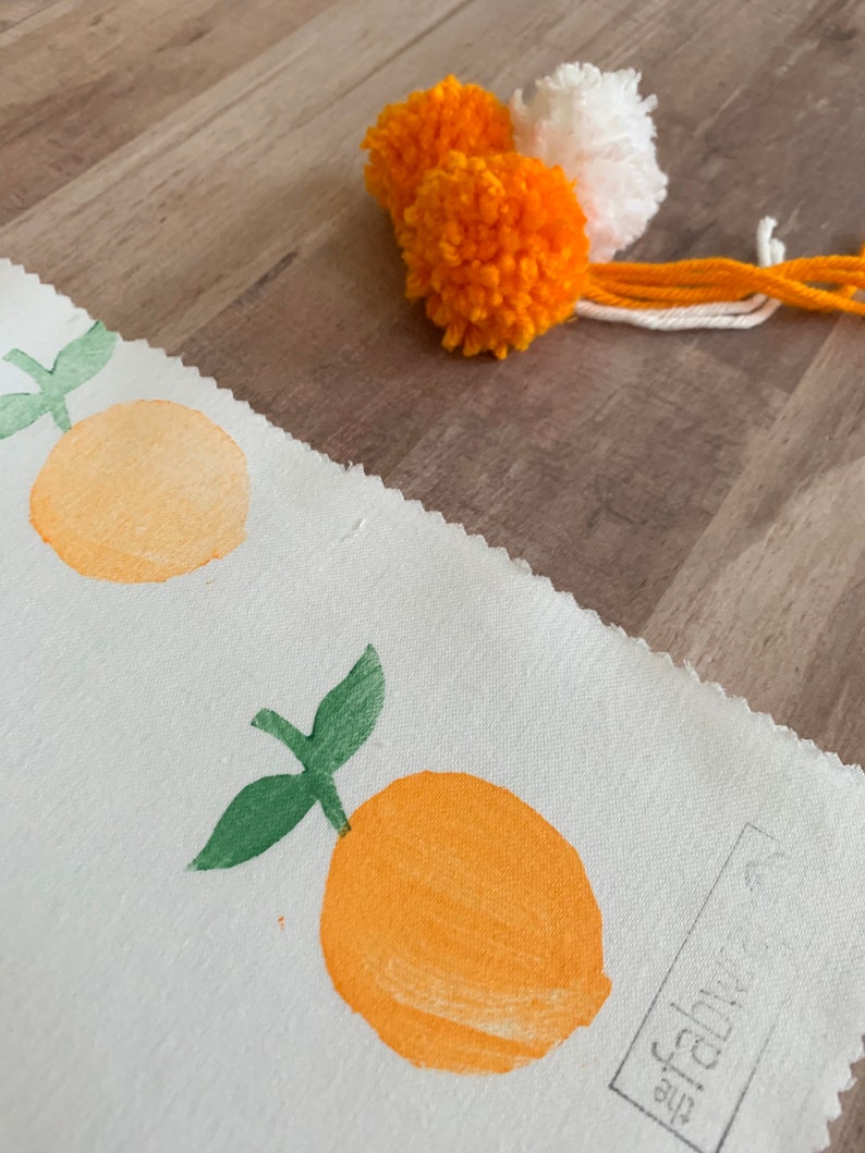 Fabric Gift Wrap Orange / Furoshiki / Eco-Friendly / Reusable Wrap / Wrapping / Fruit / Summer / Gifting / Fabric Wrapping / Friendship image 3