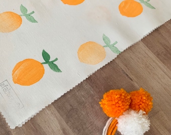 Emballage cadeau en tissu - Orange / Furoshiki / Écologique / Emballage réutilisable / Emballage / Fruits / Été / Cadeaux / Emballage en tissu / Amitié