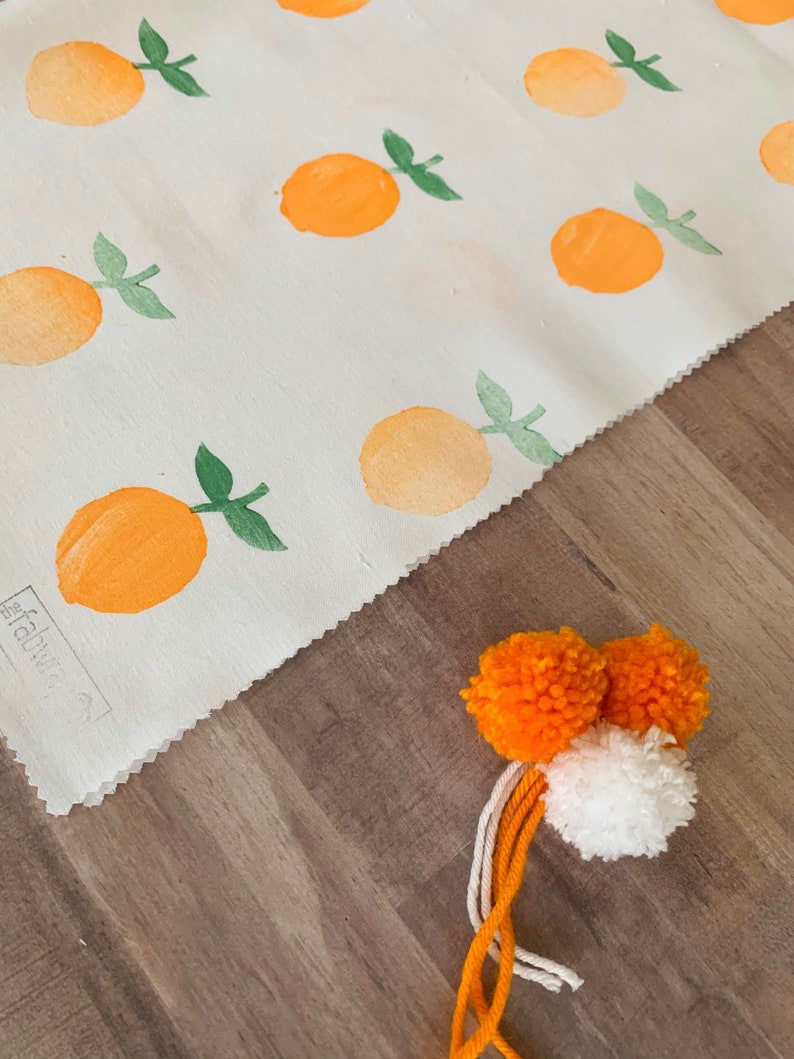 Fabric Gift Wrap Orange / Furoshiki / Eco-Friendly / Reusable Wrap / Wrapping / Fruit / Summer / Gifting / Fabric Wrapping / Friendship image 1
