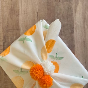 Fabric Gift Wrap Orange / Furoshiki / Eco-Friendly / Reusable Wrap / Wrapping / Fruit / Summer / Gifting / Fabric Wrapping / Friendship image 5