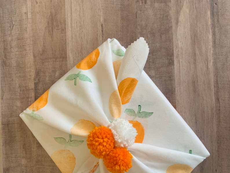 Fabric Gift Wrap Orange / Furoshiki / Eco-Friendly / Reusable Wrap / Wrapping / Fruit / Summer / Gifting / Fabric Wrapping / Friendship image 5