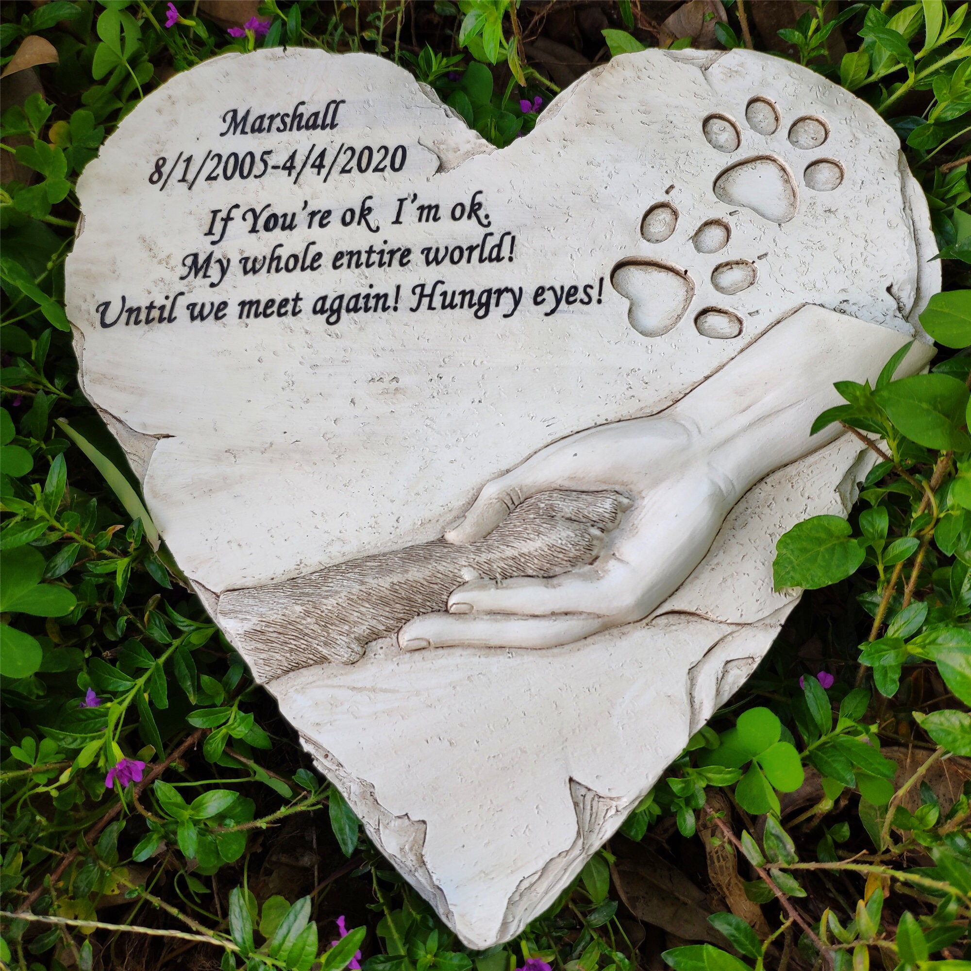 Heart Shaped Pet Memorial StonesPet Grave Markers Garden Etsy