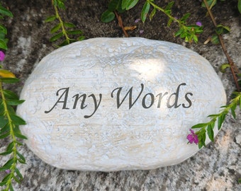 Decorative Grave Stones Memorial Rocks Engraved with Any Words, Small Memorial Stones Cemetery Stones Condolence Stones