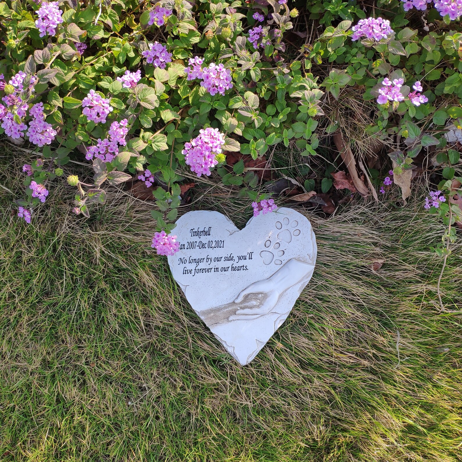 Heart Shaped Dog Pet Memorial Stones Garden Stones White Dog Etsy
