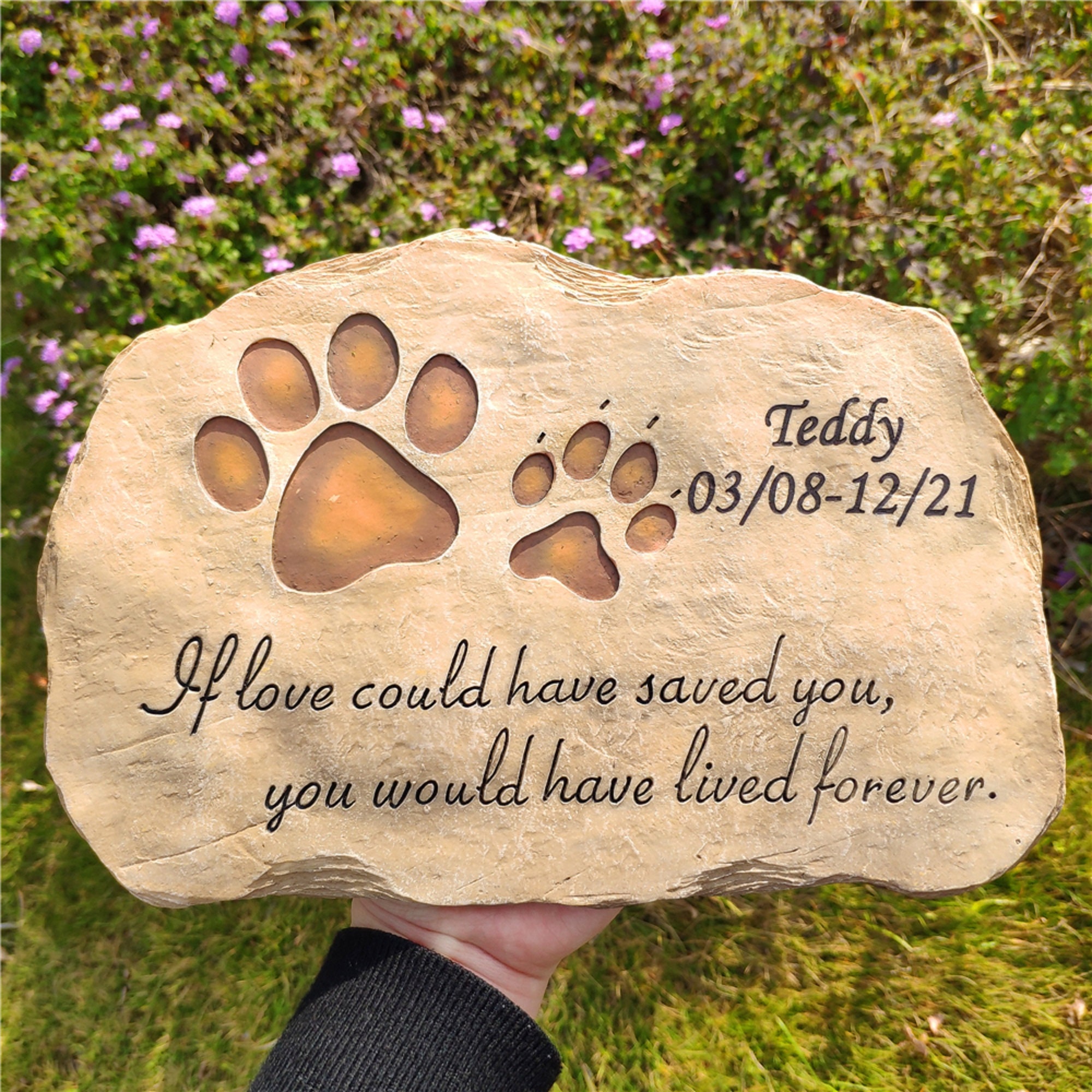 Paw Prints Pet Memorial Stones Dog Memorial Stones, Customized Pet Dog ...