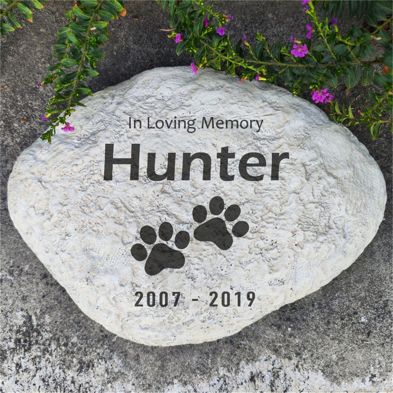Personalized Paw Prints Pet Memorial Stone, Dog Garden Grave Marker - Etsy