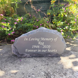 Personalized Garden Stones Engraved with Any Message, Engraved Welcome Stones Memorial Stones Decorative Stones Cemetery Stones Decorations image 3