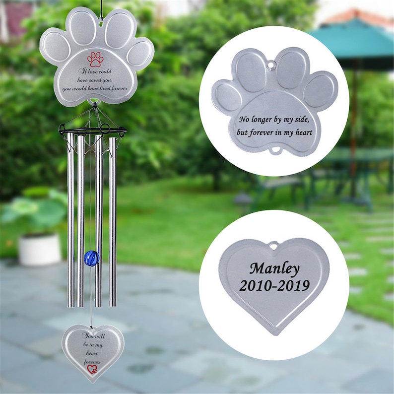 Paw Print Wind Chimespersonalized Pet Wind Chimes Outdoors or Etsy