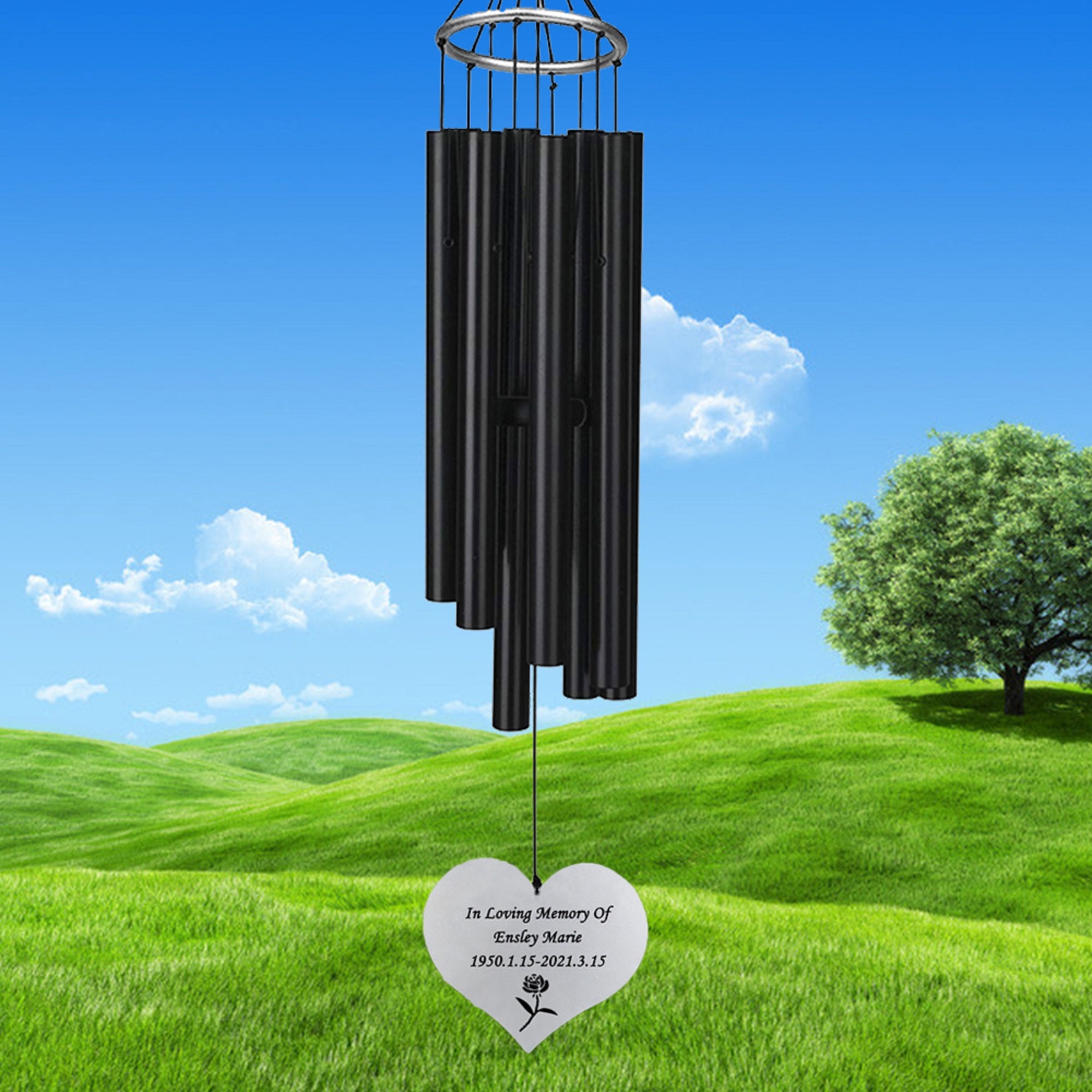 Personalized Wind Chimes Engraved With Patternlaser Engraved Etsy