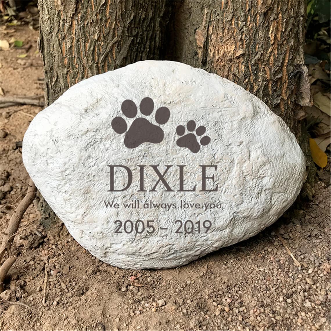 Paw Prints Pet Memorial Stones for Dogs or Cats Engraved Name Etsy