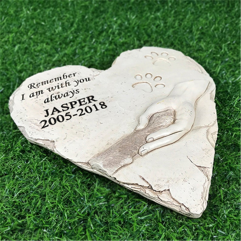 Heart Shaped Pet Memorial StonesPersonalized Dog Memorial Etsy