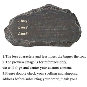 Personalized Garden Stones Engraved with Any Message, Engraved Welcome Stones Memorial Stones Decorative Stones Cemetery Stones Decorations image 5