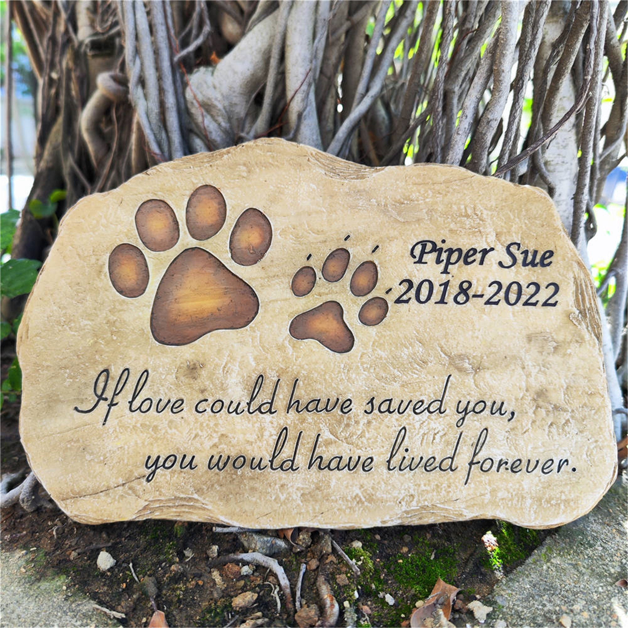 Custom Dog Memorial Stone, Engraved Pet Garden Grave Marker - Etsy