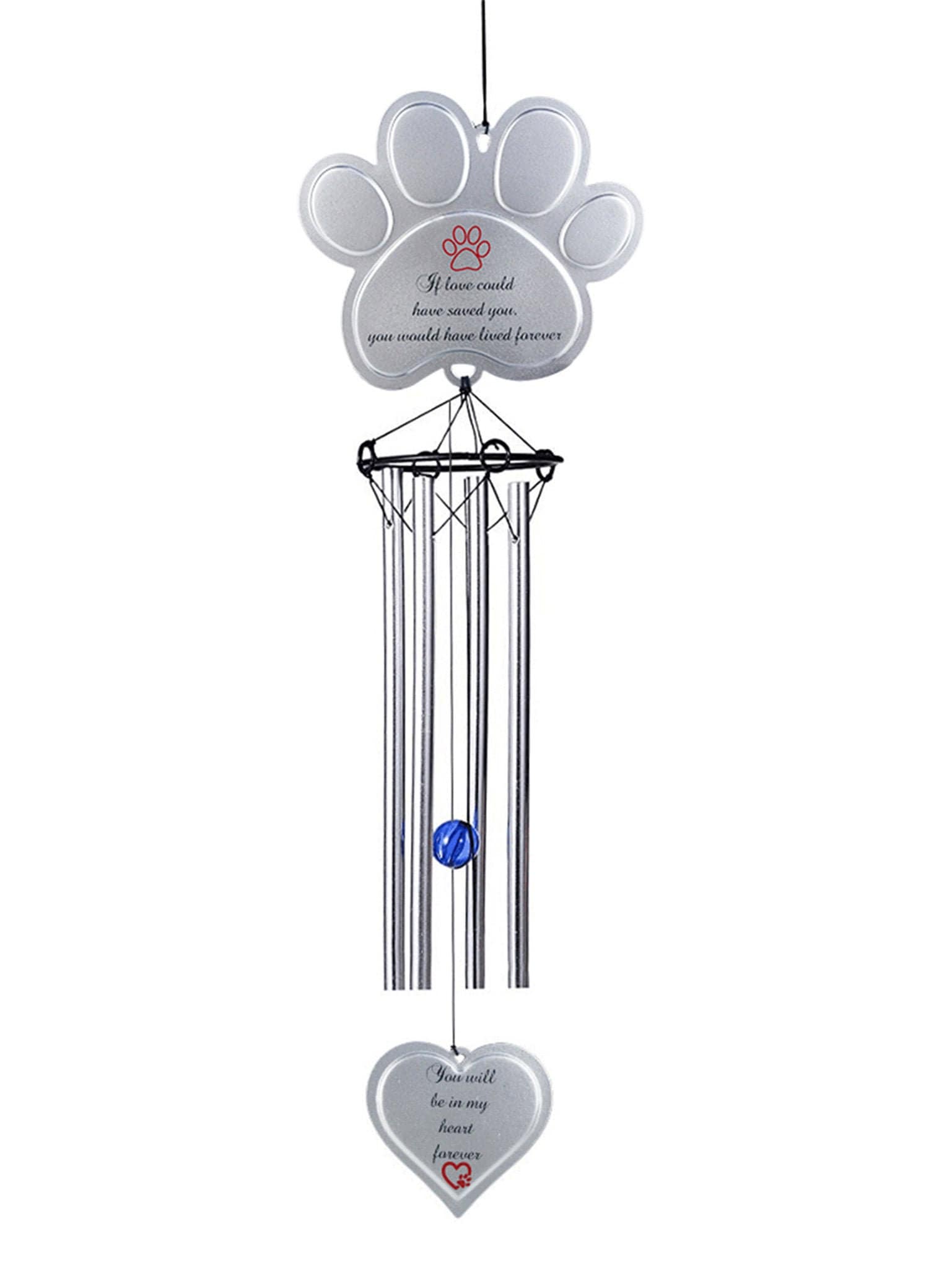 Personalized Dog Pet Memorial Wind Chimes Paw Prints Wind Etsy