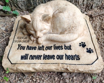 SUNNYPARK Cat Pet Memorial Stone Gifts Solar Decor Garden Stones Light Pet Lost Sympathy Gift